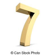 ... Golden number 7 - Collect - 7 Clipart