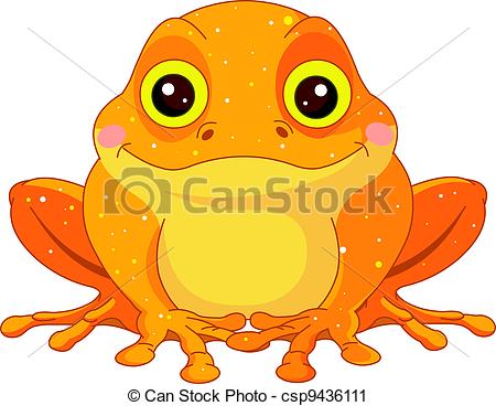 Golden Toad - Fun zoo. Illust - Toad Clipart