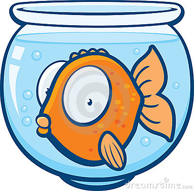 Cartoon Fish Bowl Stock Photo