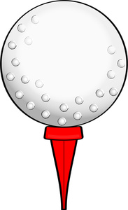 golf ball on tee with% .