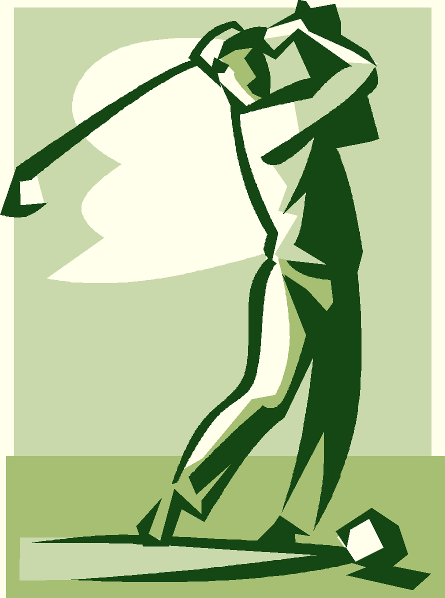 Crossed Golf Clubs With Golf 