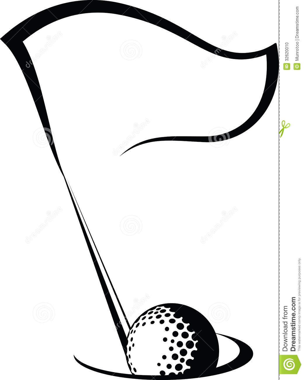 An Abstract Golf Logo In Blac