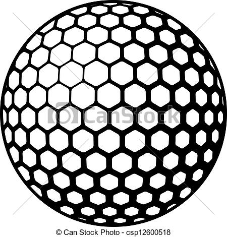 Vector Golf Ball Symbol - Golf Ball Clipart