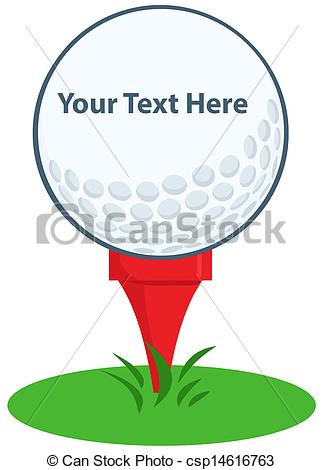 Golf Ball Tee Sign Cartoon .