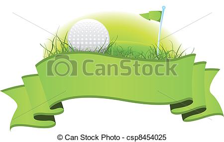 Golf Banner - Illustration of a green golf banner with.