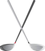 crossed golf clubs with golf 