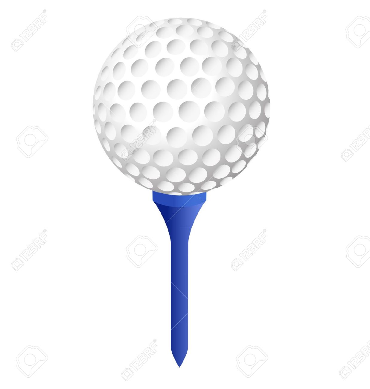 golf tee: golf ball on blue .