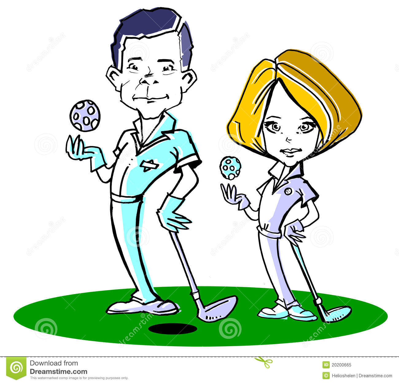Golfer Couple Clipart - Golf Images Clip Art