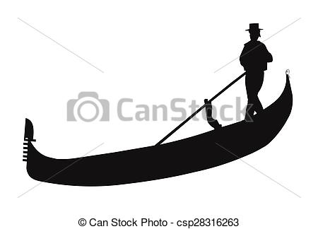 gondola: Cartoon gondolier on