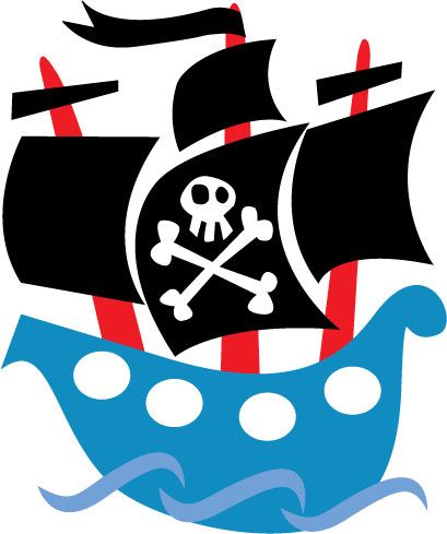 Pirate Ship Stencil - Clipart