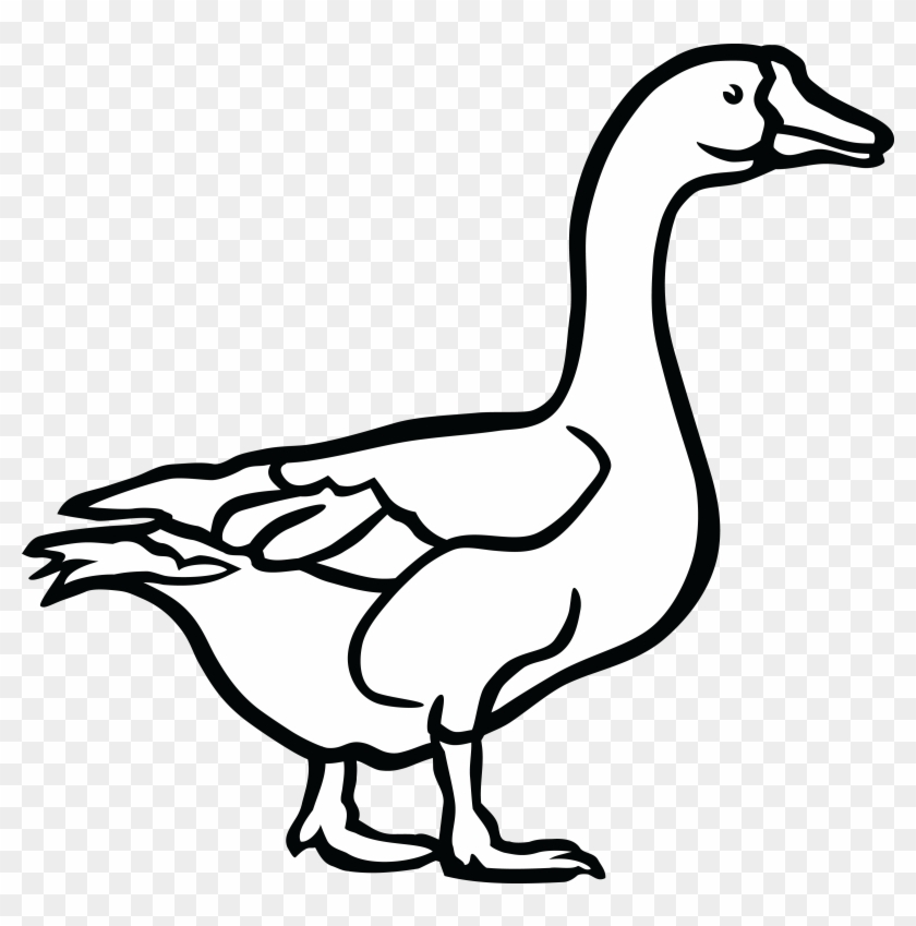 Free Clipart Of A Goose In Black And White - Goose Black And White Clipart
