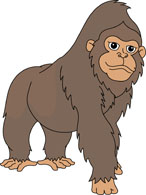 large gorilla sitting clipart - Gorilla Clipart