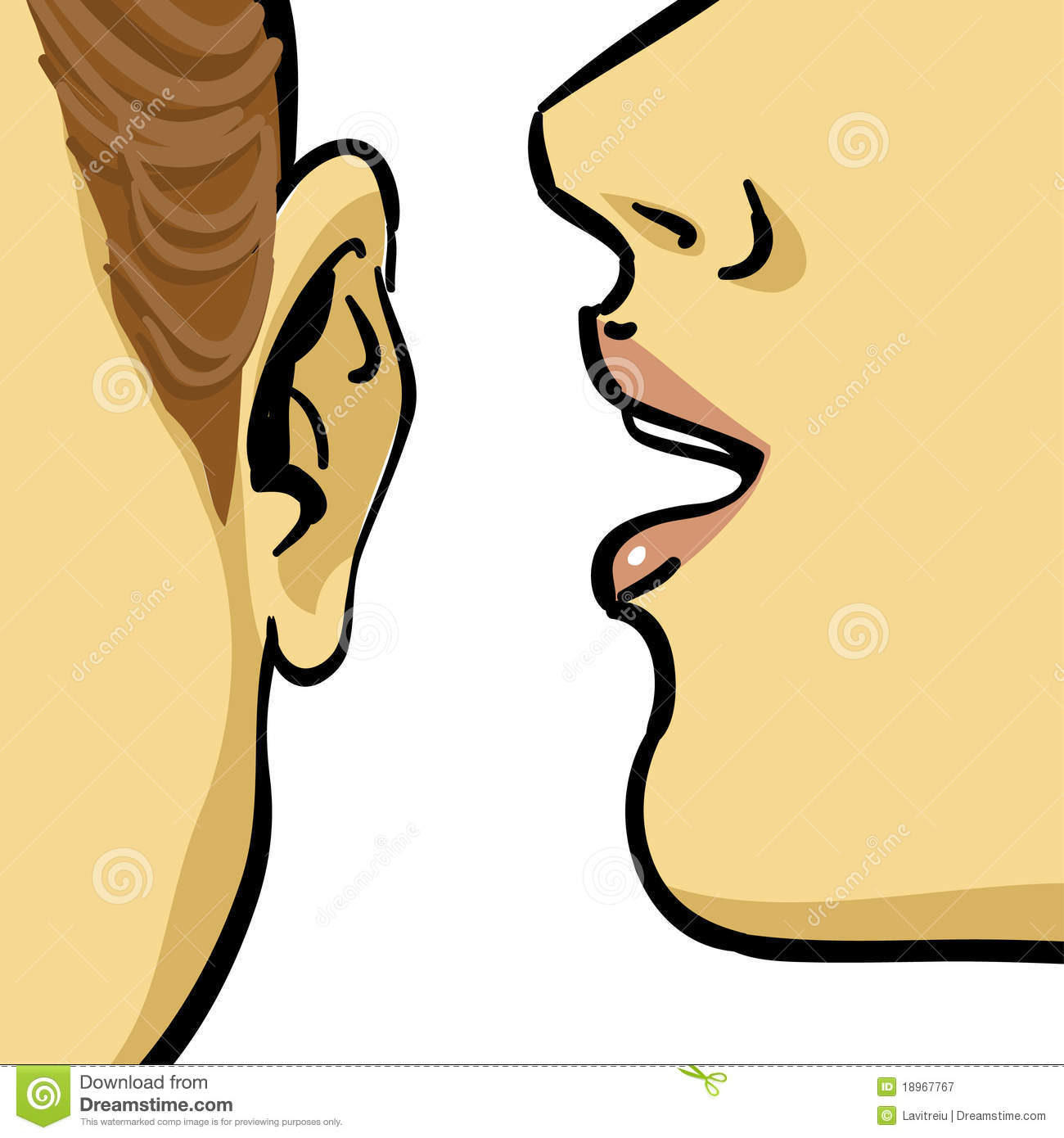 Gossip Whispering In Ear Secrets Drawing Illustration Mr No Pr No