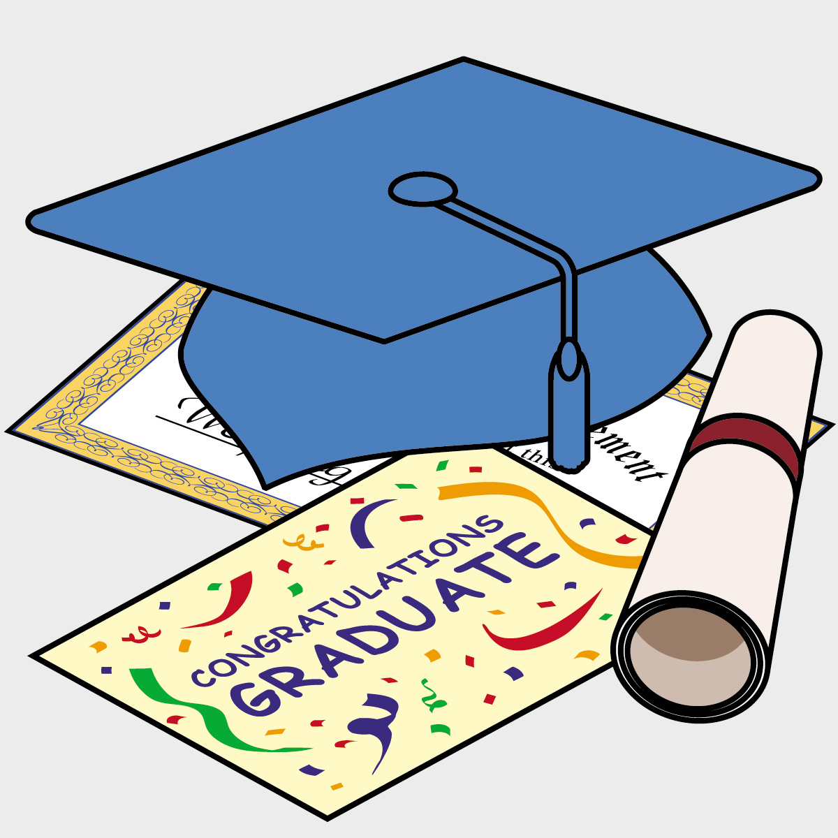 Graduation Cap And Diploma Cl - Cap And Diploma Clipart