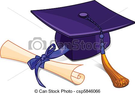 ... Graduation cap and diploma - Illustration of graduation cap.