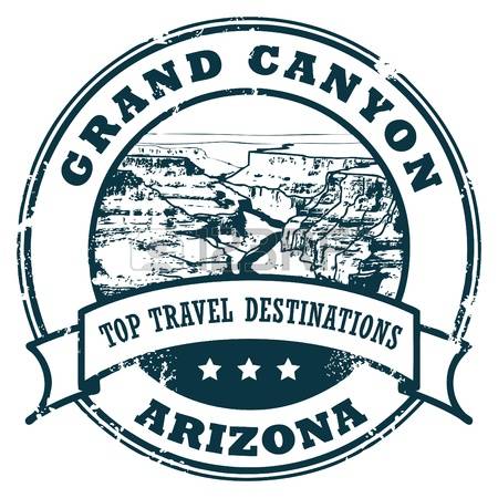 grand canyon: Grunge rubber stamp with the Grand Canyon Illustration