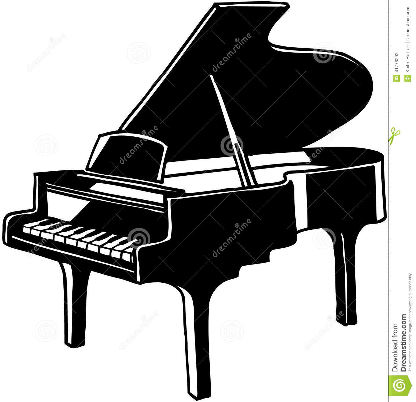 Grand Piano musical instrument Vector Clipart