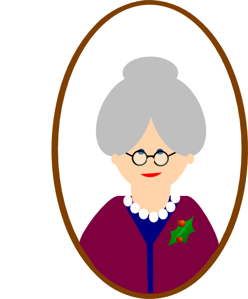 grandmother clipart black and white