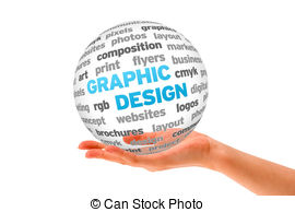 . ClipartLook.com Graphic Design - Hand holding a 3d Graphic Design Sphere on.