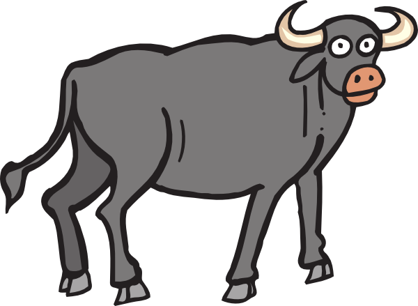 Gray Bull Clip Art Animal Dow - Bull Clip Art
