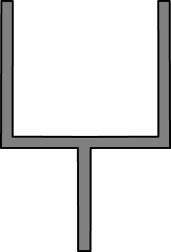 Gray Football Goal Post. Gray - Football Goal Post Clip Art