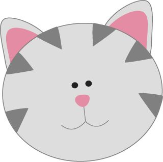 Gray Kitty Cat Face Face | Cl - Kitty Cat Clip Art