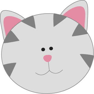 Gray Kitty Cat Face - Kitty Cat Clip Art