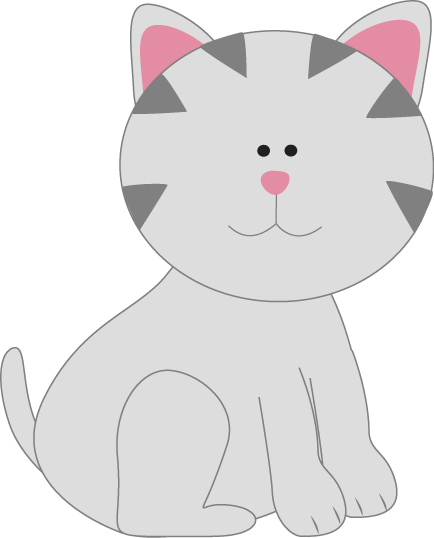 Gray Kitty Cat - Kitty Cat Clip Art
