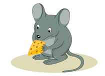 Gray mouse pink ears clipart. - Clipart Mouse