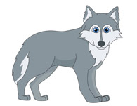 Cute Grey Wolf Free Clip Art