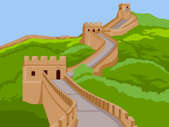Great Wall of China icon, sim