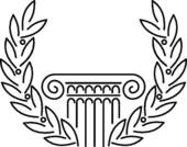 Greek Column and Laurel . - Greek Clip Art