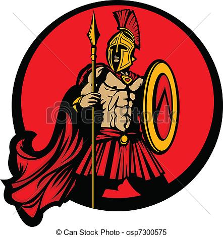 ... Greek Spartan Trojan Vector Mascot - Greek Warrior Mascot.