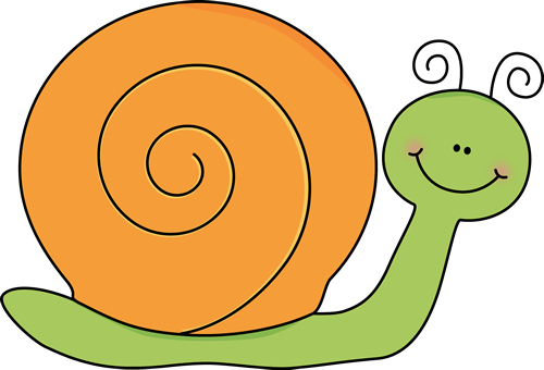 Green and Orange Snail - Clip Art Snail