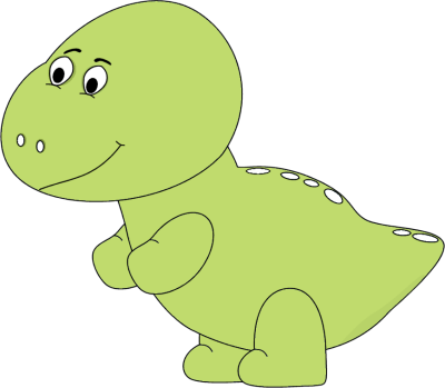 Green Baby Dinosaur - Cute Dinosaur Clipart