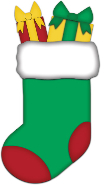 Green Christmas Stocking clip - Stocking Clipart