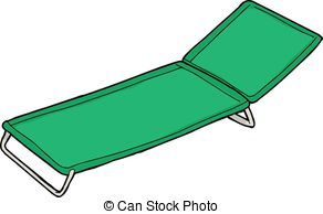 Green Cloth Lawn Chair - Single isolated green cloth lawn.