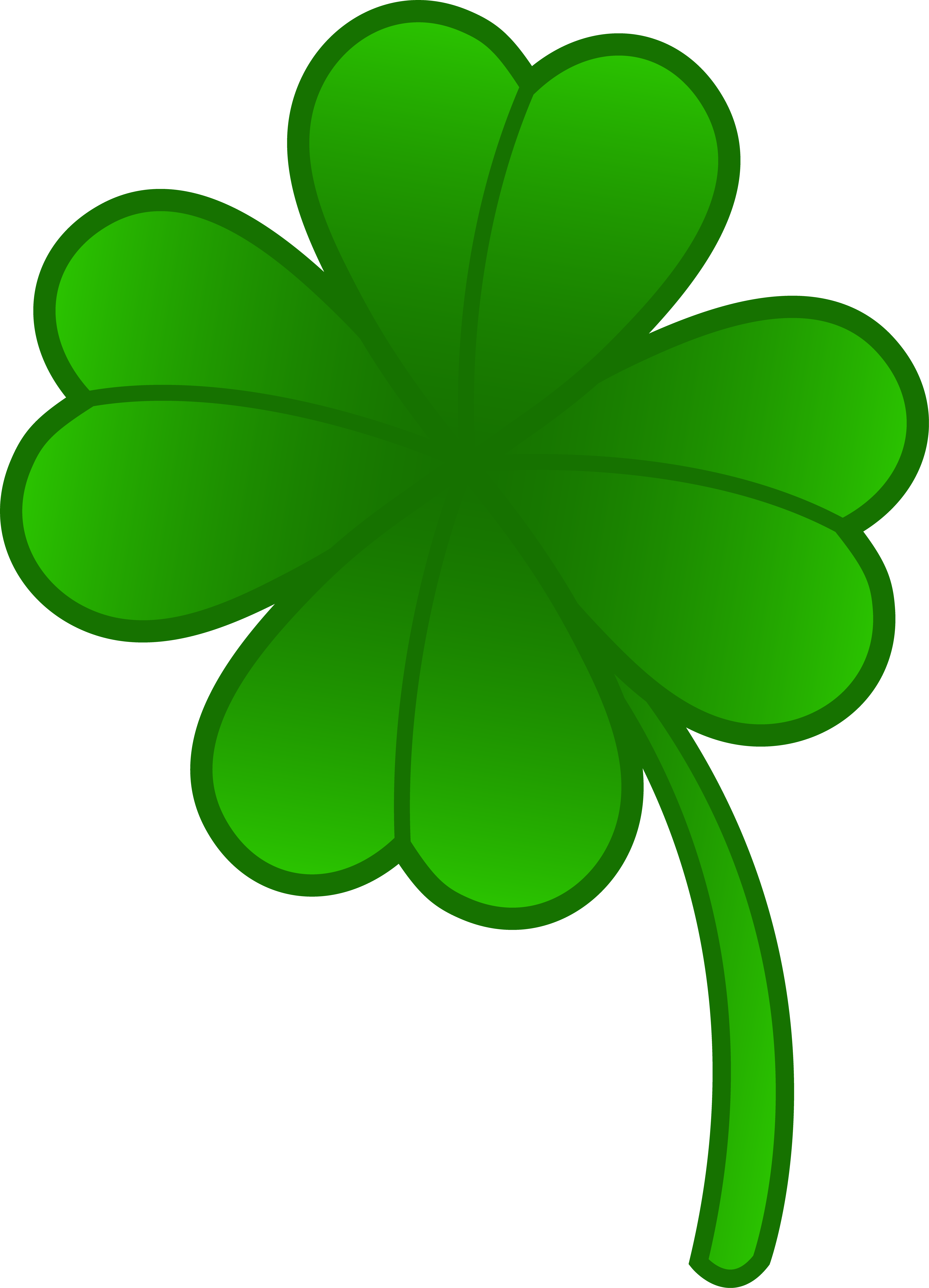 Green Four Leaf Clover - Free - Four Leaf Clover Clipart