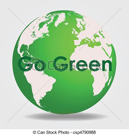 Green Globe Clipart. Go Green - csp4790988