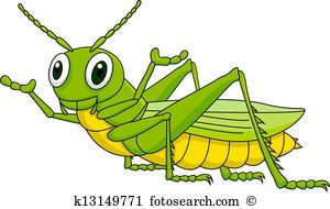 Green grasshopper cartoon - Grasshopper Clipart