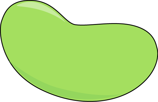Green Jelly Bean with a Black Outline