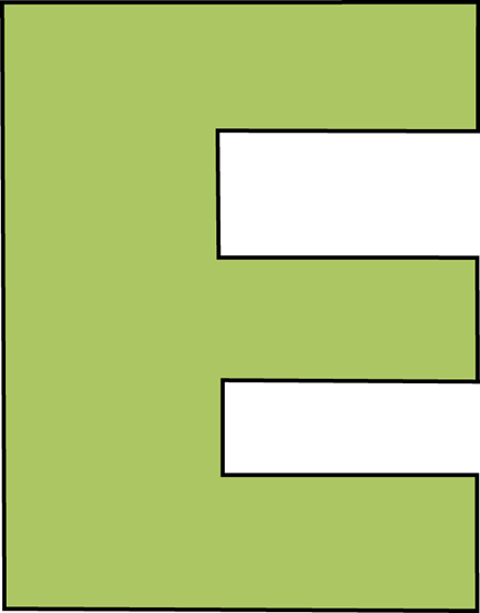 Green Letter E Clip Art Image Large Green Capital Letter E