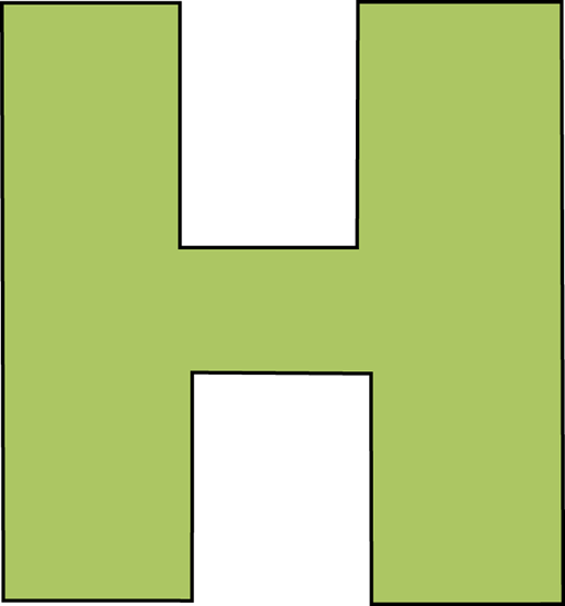 Green Letter H Clip Art Image Large Green Capital Letter H