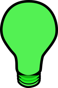 Green Lightbulb Clip Art . - Green Light Clipart