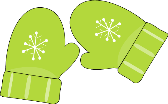 Green Mittens Clip Art Pair Of Green Mittens With A Snowflake