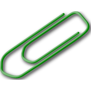 Green Paperclip clip art