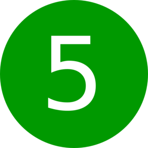 Green, Round, Number 5 Clip Art