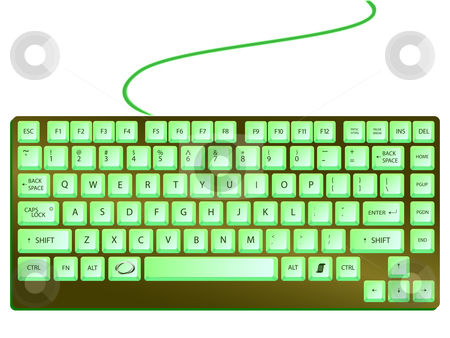 Green Shiny Keyboard Stock Ve - Clipart Keyboard