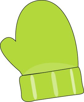 Green Single Mitten - Mitten Clipart