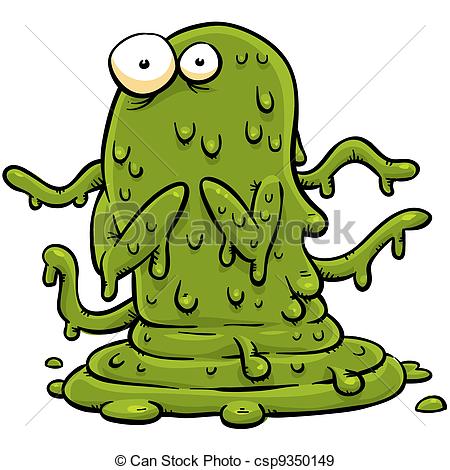 ... Green Slime Monster - A cartoon monster made of green slime.